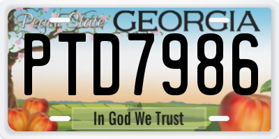 GA license plate PTD7986