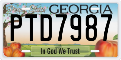 GA license plate PTD7987