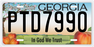 GA license plate PTD7990