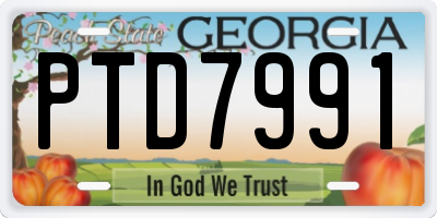GA license plate PTD7991