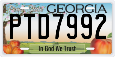 GA license plate PTD7992