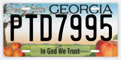 GA license plate PTD7995