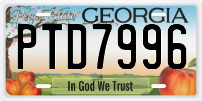 GA license plate PTD7996