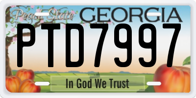 GA license plate PTD7997