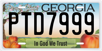 GA license plate PTD7999