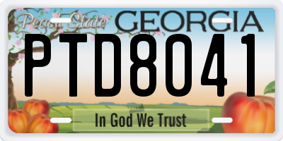 GA license plate PTD8041