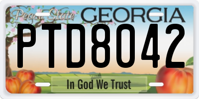 GA license plate PTD8042