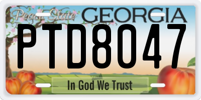 GA license plate PTD8047
