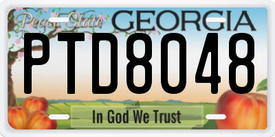 GA license plate PTD8048