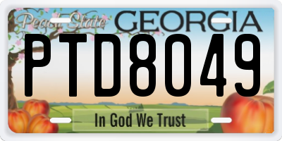 GA license plate PTD8049