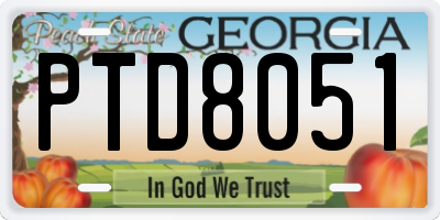 GA license plate PTD8051