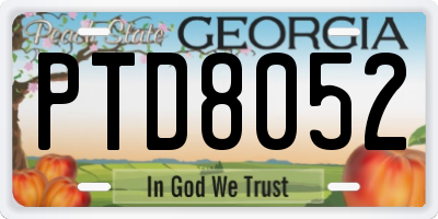 GA license plate PTD8052