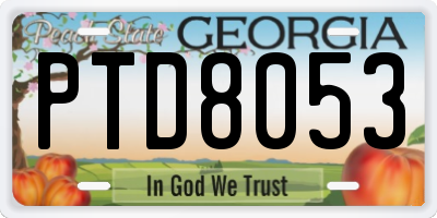 GA license plate PTD8053