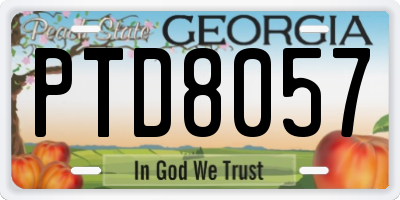 GA license plate PTD8057