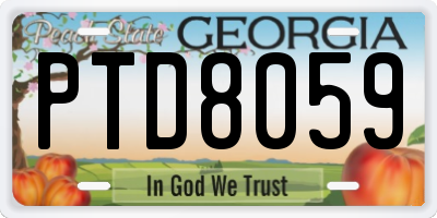 GA license plate PTD8059