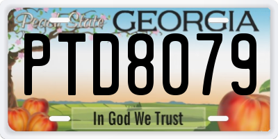 GA license plate PTD8079