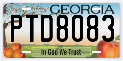 GA license plate PTD8083