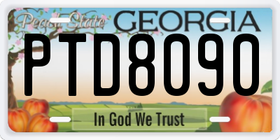 GA license plate PTD8090