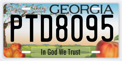 GA license plate PTD8095