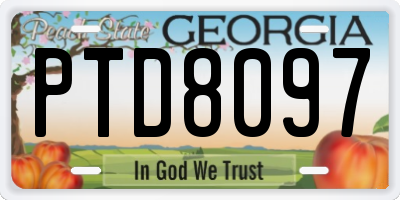 GA license plate PTD8097