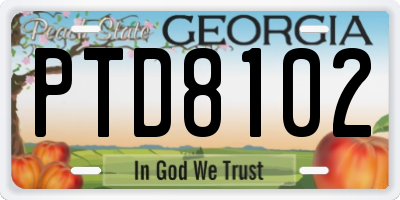 GA license plate PTD8102