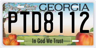 GA license plate PTD8112