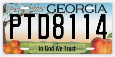 GA license plate PTD8114