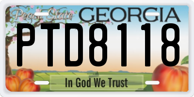 GA license plate PTD8118