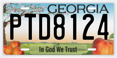 GA license plate PTD8124