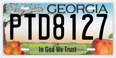 GA license plate PTD8127