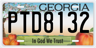 GA license plate PTD8132