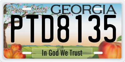 GA license plate PTD8135