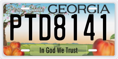 GA license plate PTD8141