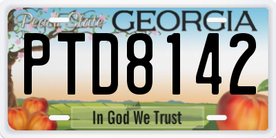 GA license plate PTD8142