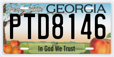 GA license plate PTD8146