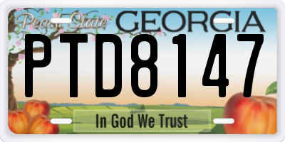 GA license plate PTD8147