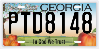 GA license plate PTD8148