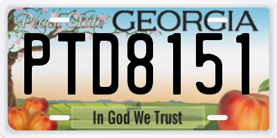GA license plate PTD8151