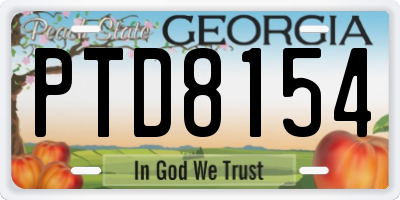 GA license plate PTD8154