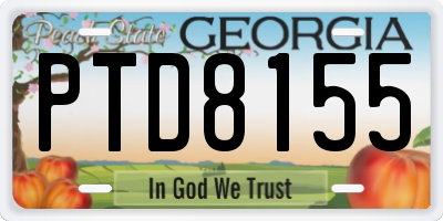 GA license plate PTD8155