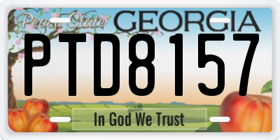 GA license plate PTD8157