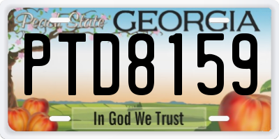 GA license plate PTD8159