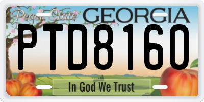 GA license plate PTD8160