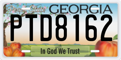 GA license plate PTD8162