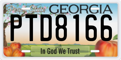 GA license plate PTD8166