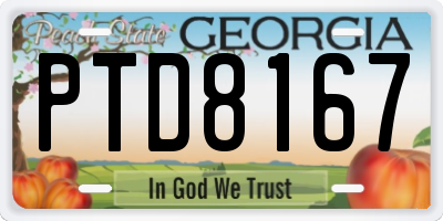 GA license plate PTD8167