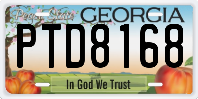 GA license plate PTD8168