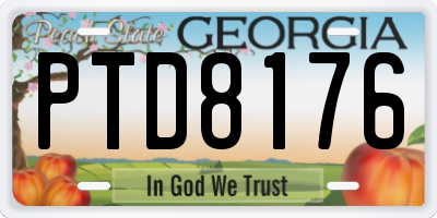 GA license plate PTD8176