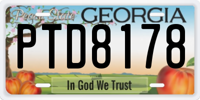 GA license plate PTD8178