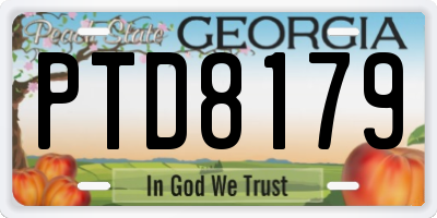GA license plate PTD8179